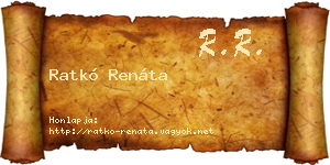Ratkó Renáta névjegykártya